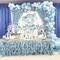 Elephant Boy Baby Shower Backdrop, Blue Floral Elephant Baby Shower Party Decorations It's A Boy Little Peanut Elephant Birthday Party Banner Supplies Photography Background 5x3ft